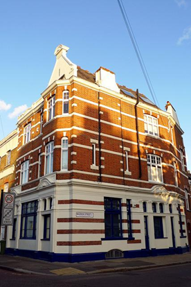 Surrey Square, The Surrey Arms Pub, corner with Madron Street right, now residential. c2011. X.png