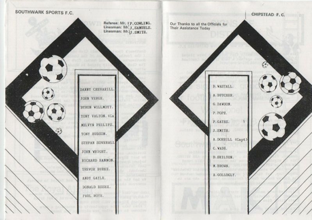 Southwark Borough FC - Southwark Sports v Chipstead 1987-88 FA Vase Extra Prel. Rd (Name changed 1988).  X.png