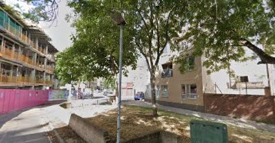 Westmoreland Road, 2020. Same location as Pic 1, site of the Bricklayers Arms pub, light building on the right.   X.jpg