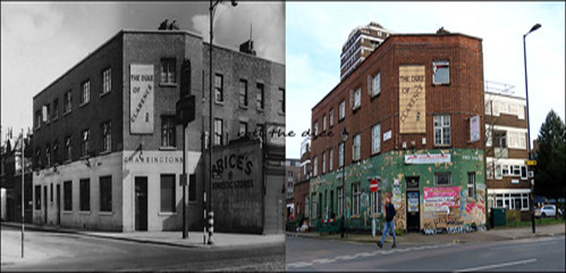 Camberwell Road, New Church Road left, The Duke of Clarence Pub, 1942-2021.  X.png