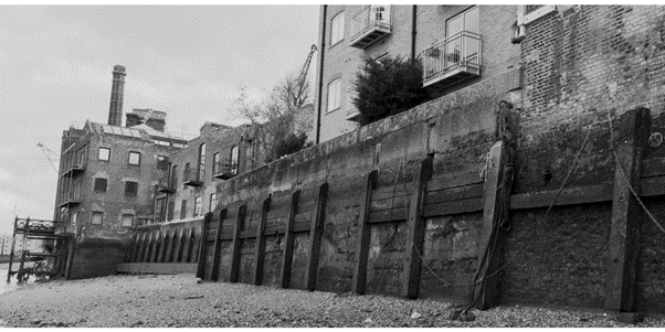 Rotherhithe Street shuttered concrete river wall repair below Yardley's Wharf 2018.   X.png