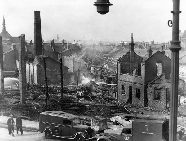 Glengall Road, bomb damage, 12 September 1940.  NOT ON.png