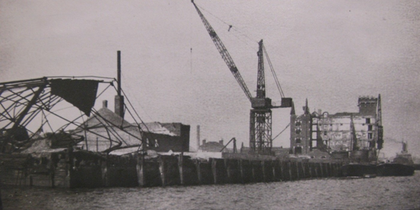 Rotherhithe Street, Trinity and Durand's Wharves,1940 bomb damage.  X..png