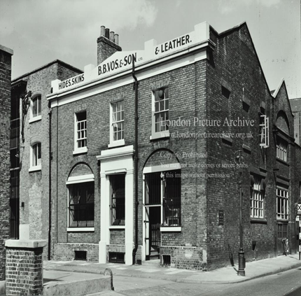 Weston Street, Bermondsey, B.B. Vos & Sons, hides, skins & leather, c1957. Pic 3.   X..png