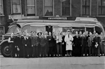 Glengall Road, outside Nos. 46-44. The Glengall Road Club outing c.1955. This is opposite The Glengall Pub. Pic 1.  X..png