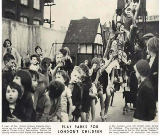 Tanner Street, Bermondsey,1938, School Children on The Slide in Play Park.  1  X..png