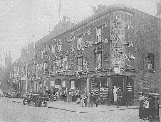 Corner of Long Lane & Stables St, 1900..jpg