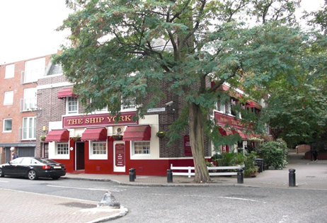 Rotherhithe Street, The Ship York Pub, formerly The Ship. Elgar Street left.  X..png