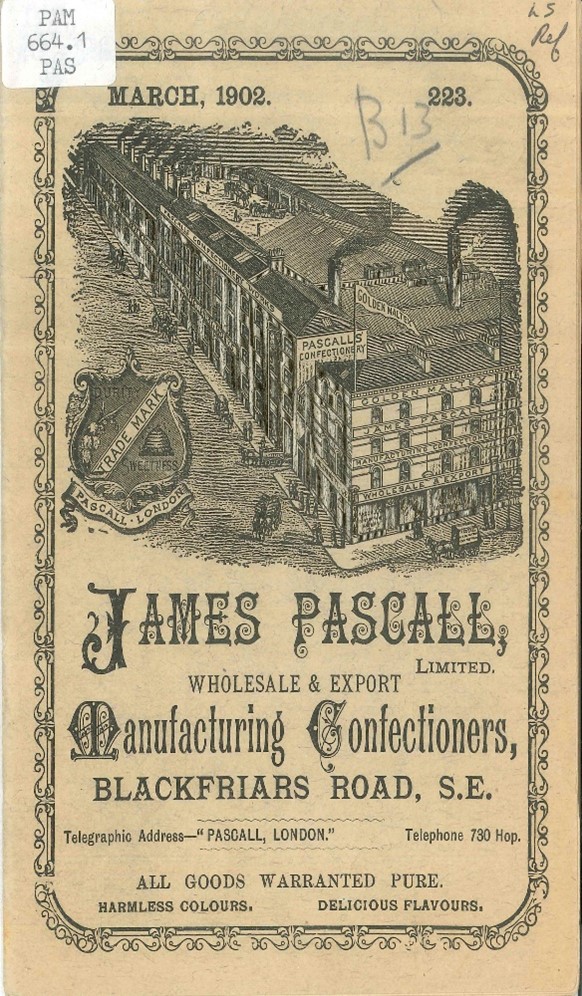 Blackfriars Road, James Pascall, the company that created Chocolate Eclairs in 1960, Blackfriars Road from 1887 to 1904.  X..jpg