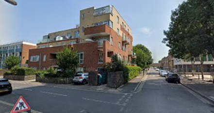 Dalwood Street right, Sedgmoor Place left, site of the Marlboro Arms Pub 2021.  X..png