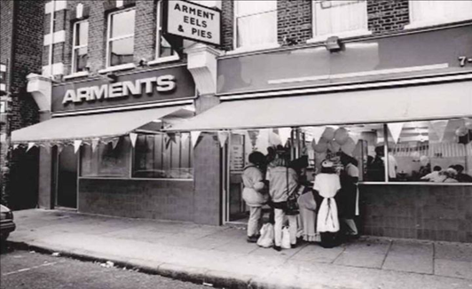 Westmoreland Road Arments Pie and Mash Shop, c1968.    X..png