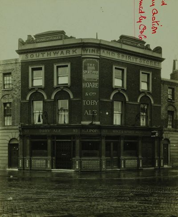 Southwark Bridge Road (left) Lancaster Street (right), c1939, The Sportsman Pub. X..png