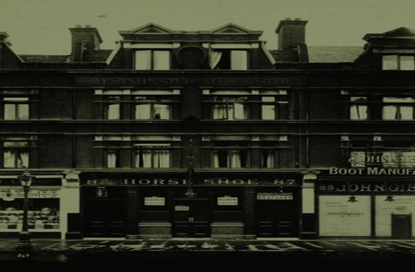 Old Kent Road, Horse Shoe Pub, c1900. This was opposite the Deaf & Dumb School.  X..png