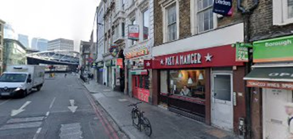 2 Borough High Street, 2020, looking towards London Bridge. Same location as the 1966 picture.  X..png