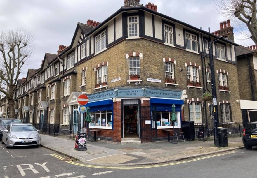 Merrow Street Stores, Merrow Street left, Villa Street right, c2019. I remember this shop in the 1980s, I think it was called Dens then.  X.jpg