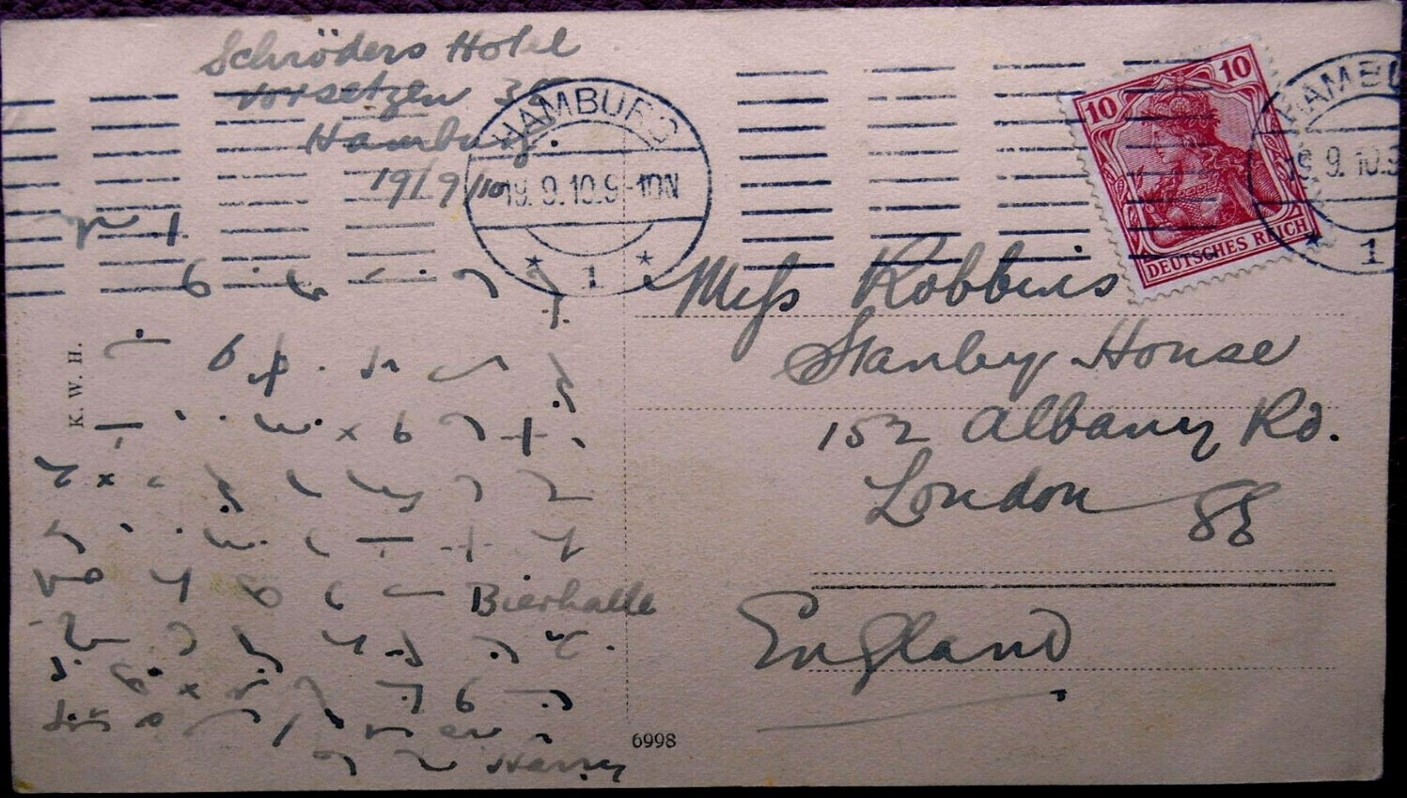 Albany Road ...in Pitman's shorthand. 1910 Postcard from Germany.  X..jpg
