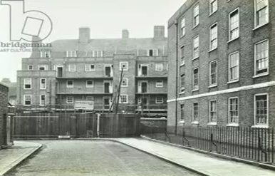 Flockton Street, Dickens Estate, Olivier House straight in front, Pickwick House right, c1927. X..png