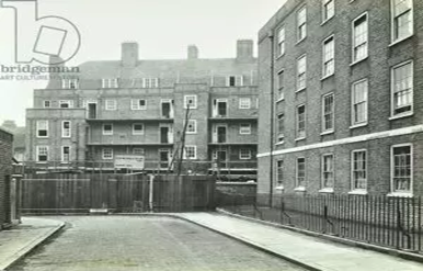 Flockton Street, Dickens Estate, Olivier House straight in front, Pickwick House right, c1927.  X..png