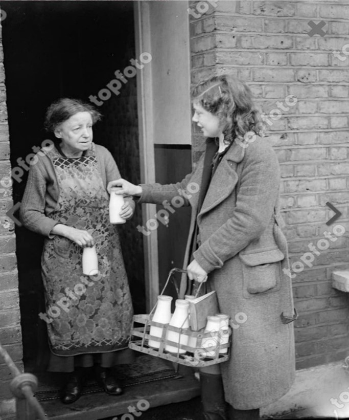 Marcia Road, Rose Brown c1941, delivering milk.  X..jpg