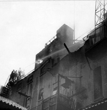 Grange Road, Bermondsey, Firefighters at work at a fire at Young's Glue Factory during the Second World War, 12 October 1940.  1  X.jpg