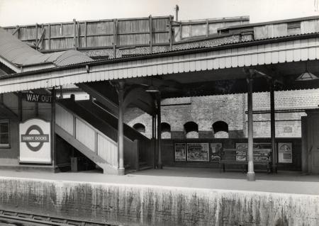 Surrey Docks (now Surrey Quays) station c1955.  X.png