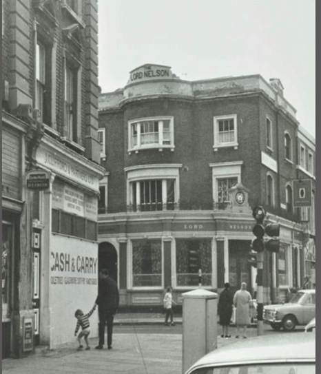 Old Kent Road, Nelson Pub, corner with Trafalgar Avenue.  X..png