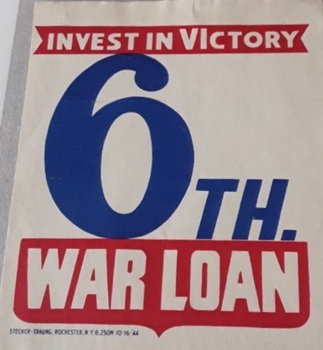 WW2 Ephemera - Invest in Victory 6th War Loan Window Sticker.  X. (2).jpg
