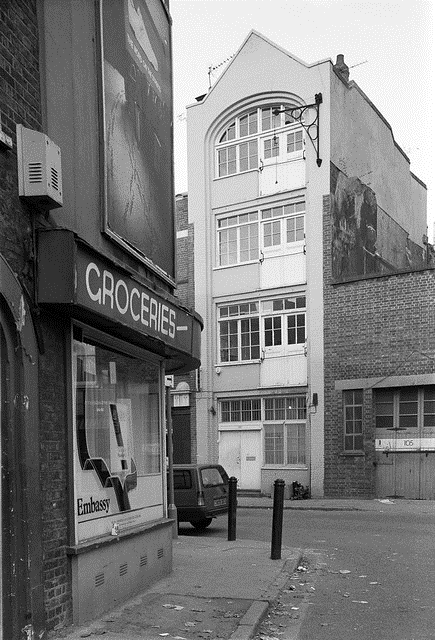 Morocco Street c1988, looking across to 103 and 105 Bermondsey Street. X..png