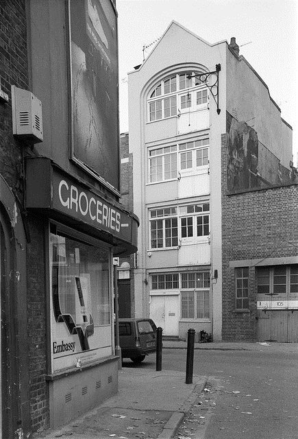 Morocco Street c1988, looking across to 103 and 105 Bermondsey Street.  X..png