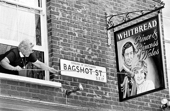 Bagshot Street, corner with Kinglake Street, Vi, fishing for a story, just like the press.  X..png