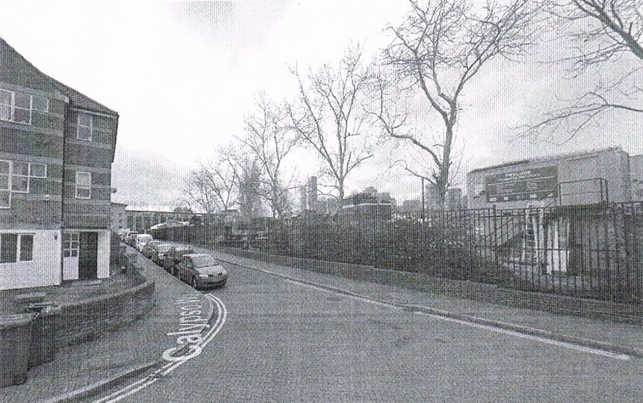 Plough Way left, (2023) St Georges Wharf was on the right.  X..jpg