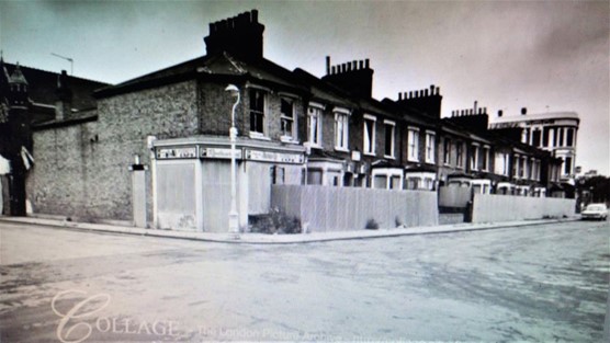 Bramcote Grove 1980, The Bramcote Arms Pub far end. Verney Road left to right.  X.jpg