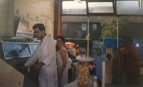 3 Rotherhithe New Road, Milton and Georgina in the Victory Fish Bar when they started in the eighties.  X.jpg
