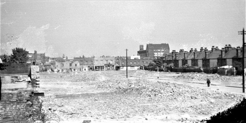 Bronti Place. East street. The houses that were demolished-bomb damage are now Trafalgar house in Bronti Close.  X..png