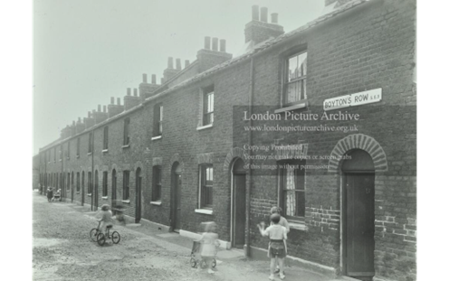 New Church Road, Boyton's Row, Camberwell, No. 1-13, now part of Burgess Park.  X..png