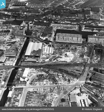 Plough Way, Surrey Canal left,1949. Calders Ltd Timber, (3 white sheds) off Plough Way.  X..png