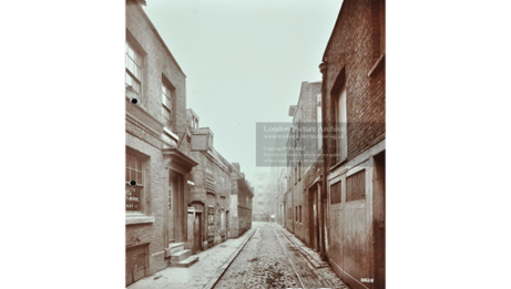 4 Maguire Street formally New Lane, Bermondsey, near Gibson's Court, c1906. Mrs Lett's Tea, Coffee, and Dining Room left.  X..png