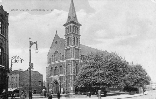 Abbey Street, corner Parkers Row, Christ Church, Bermondsey. c.1908.  X..png