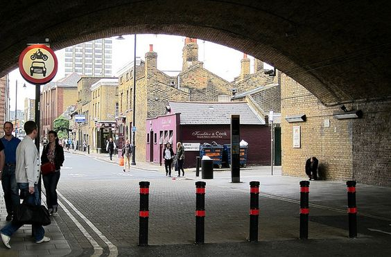 Cornwall Road, On the right is Brad Street and the original bakery of Konditor & Cook, c2012.  X..png