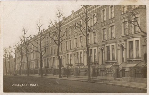 Vicarage Road, c1904, now Vicarage Grove, near Brunswick Park, Camberwell.  X..png