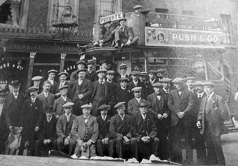 Roupell Steet, Kings Arms Pub, known locally as “Bonces” named after the owner, he’s the bloke centre with the Pipe.   X..png