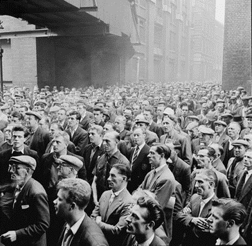 Tooley Street, Dock workers gather outside the Transport and General Workers' Union office during an unofficial strike, 1958.   X.png