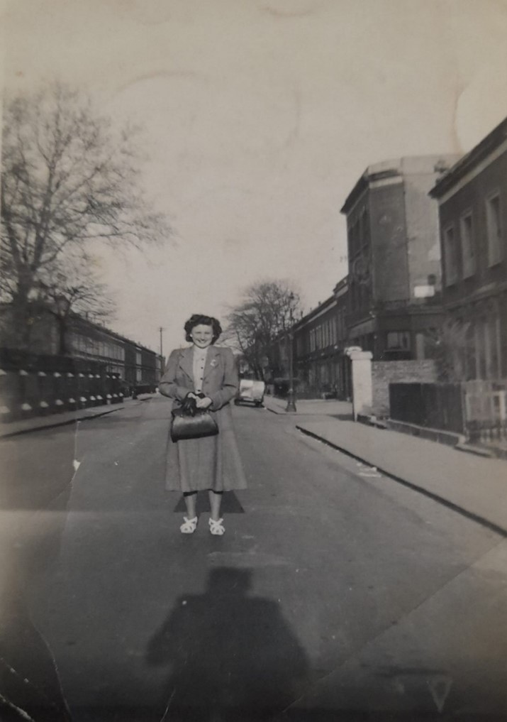 St George's Way, c1950. The George and Dragon pub background right.  X.jpg