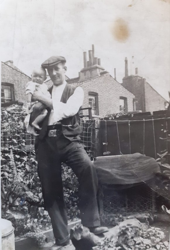 St George's Way, here is the first lady in the back garden with her father Victor Newman in 1933.  X..jpg