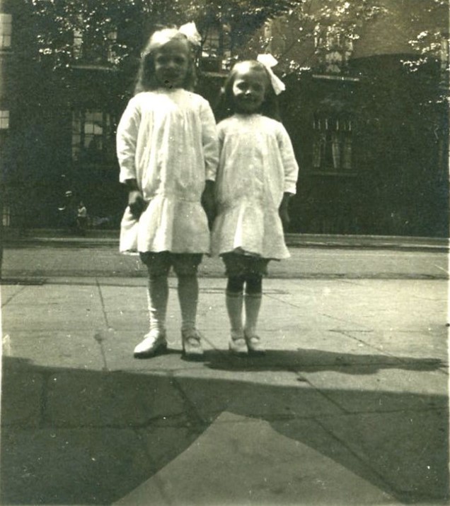 15. Three Oak Lane, Tooley Street c1920, two smart girls.  2  X..jpg