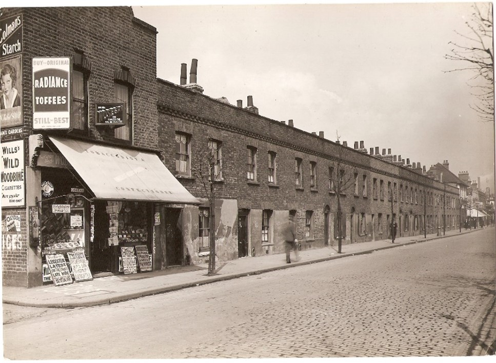Brunel Road formally Adam Street, Adams Gardens left, c1934.   X..jpg