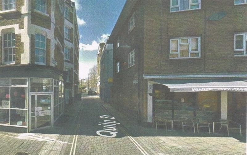 Quilp Street, 2023, same location as picture 1. Looking from Redcross Way, building on right now Avery House.  X..jpg