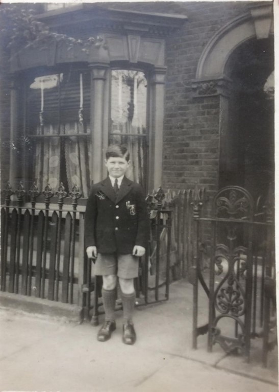 Upcot Street, Donald Caswell outside No. 15,1930s..jpg