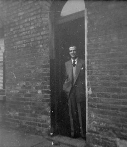 Kinross Street, 1940s, Uncle Len Howlett outside number 16.  1  X.jpg