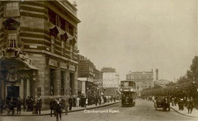 Camberwell Road, Camberwell Green, Father Red Cap Pub, large building in the distance..png